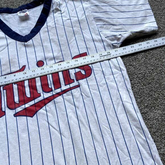 VINTAGE 80S KENT HRBEK #14 MINNESOTA TWINS STRIPED BASEBALL JERSEY SINGLE STITCH - Picture 8 of 8